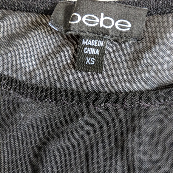 Bebe sheer with sequin short sleeve top XS - Picture 2 of 2